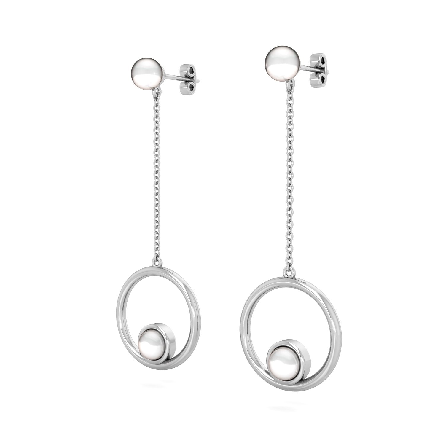 Moon Pearl Drop Earring