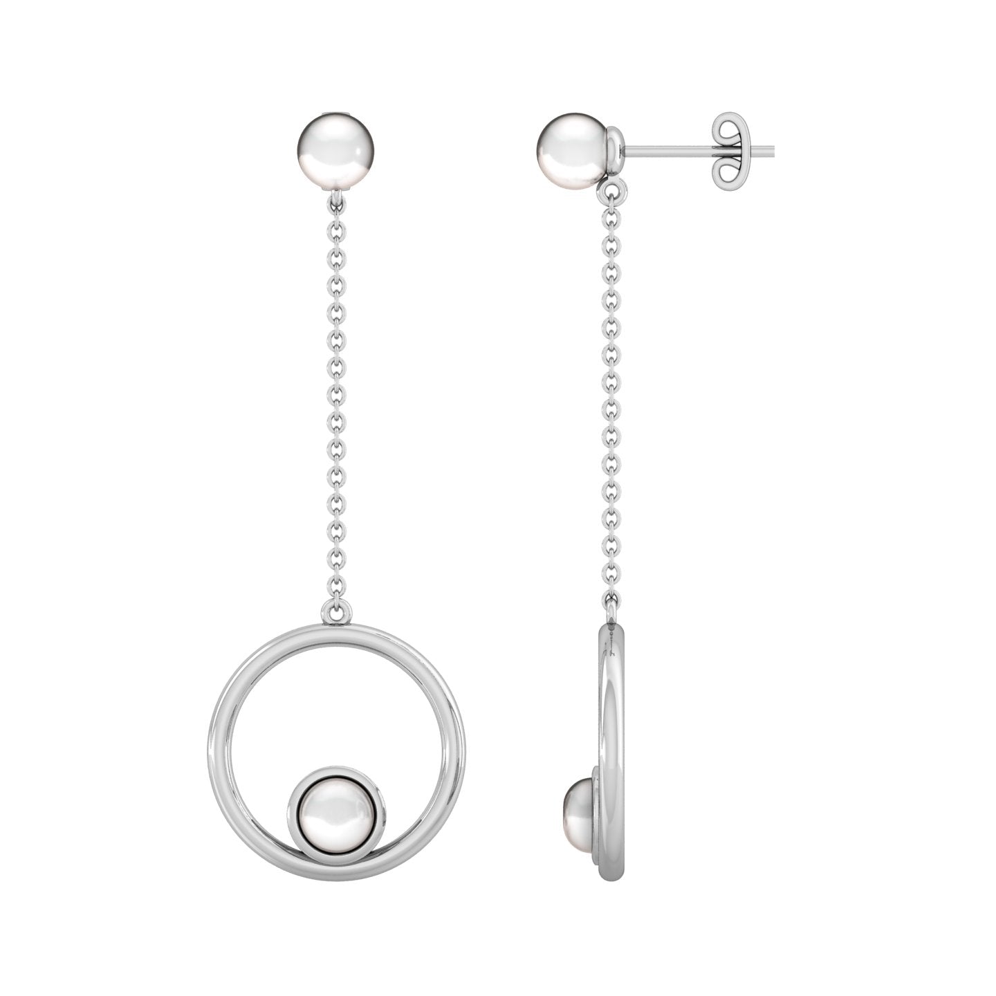 Moon Pearl Drop Earring