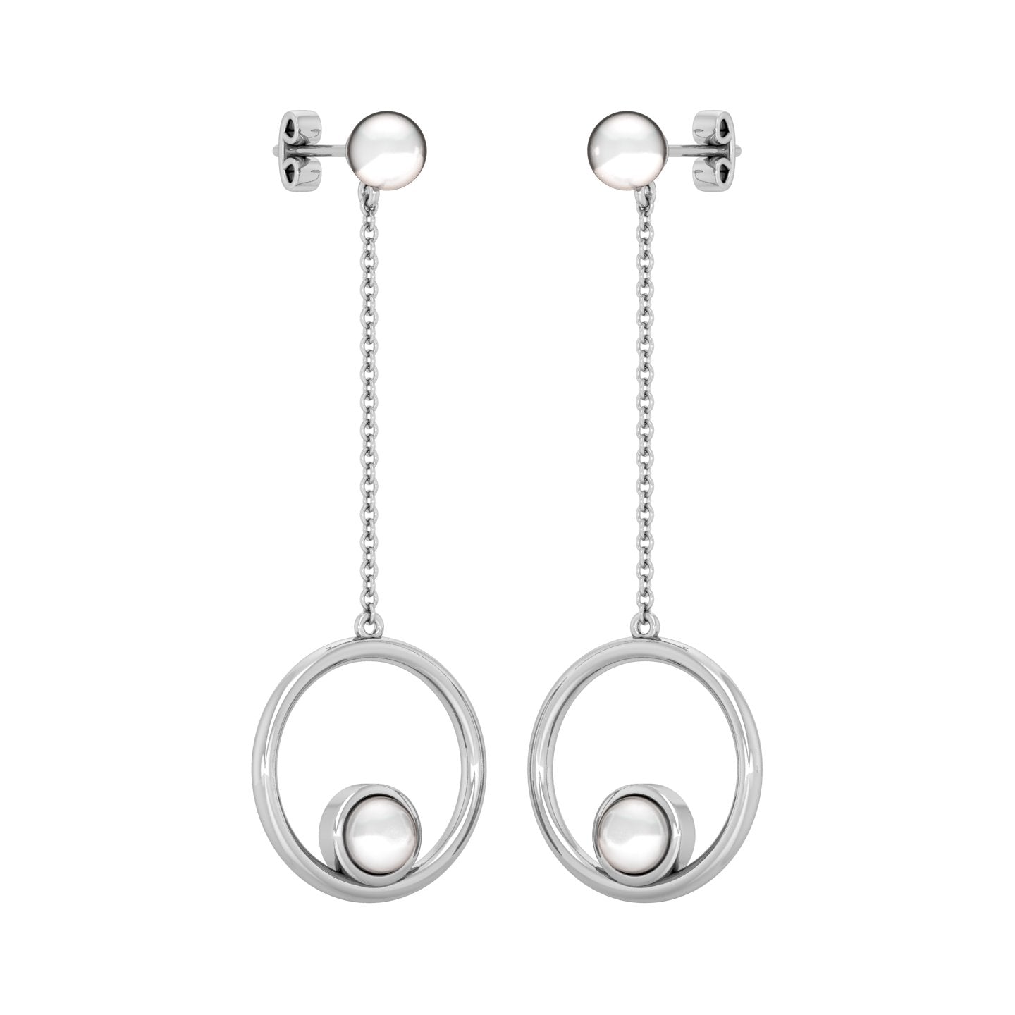 Moon Pearl Drop Earring
