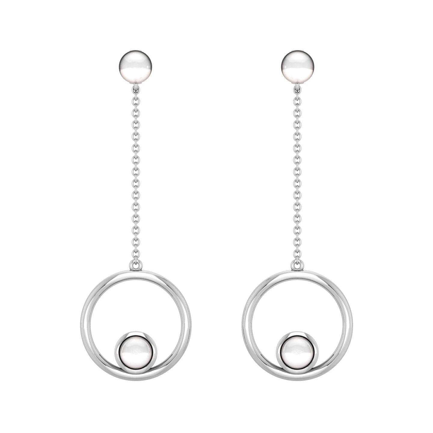 Moon Pearl Drop Earring