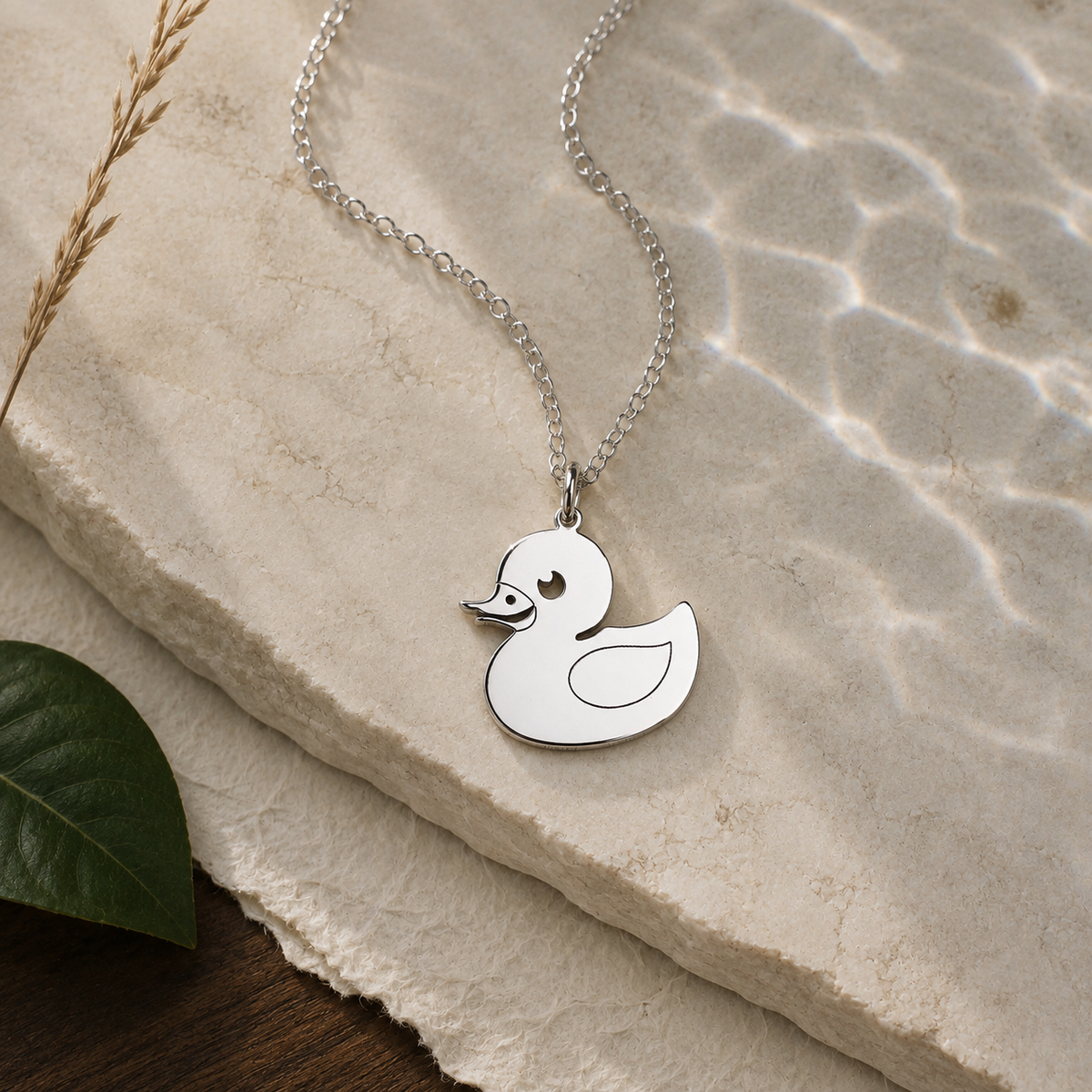 Rubber Duck Necklace – Playful Duck Pendant by Apsley and Heron