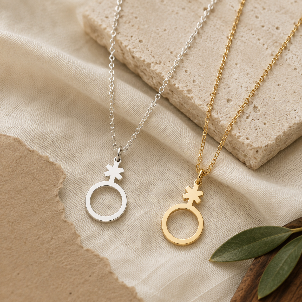 Non-Binary Symbol Necklace – Sterling Silver Pride Pendant