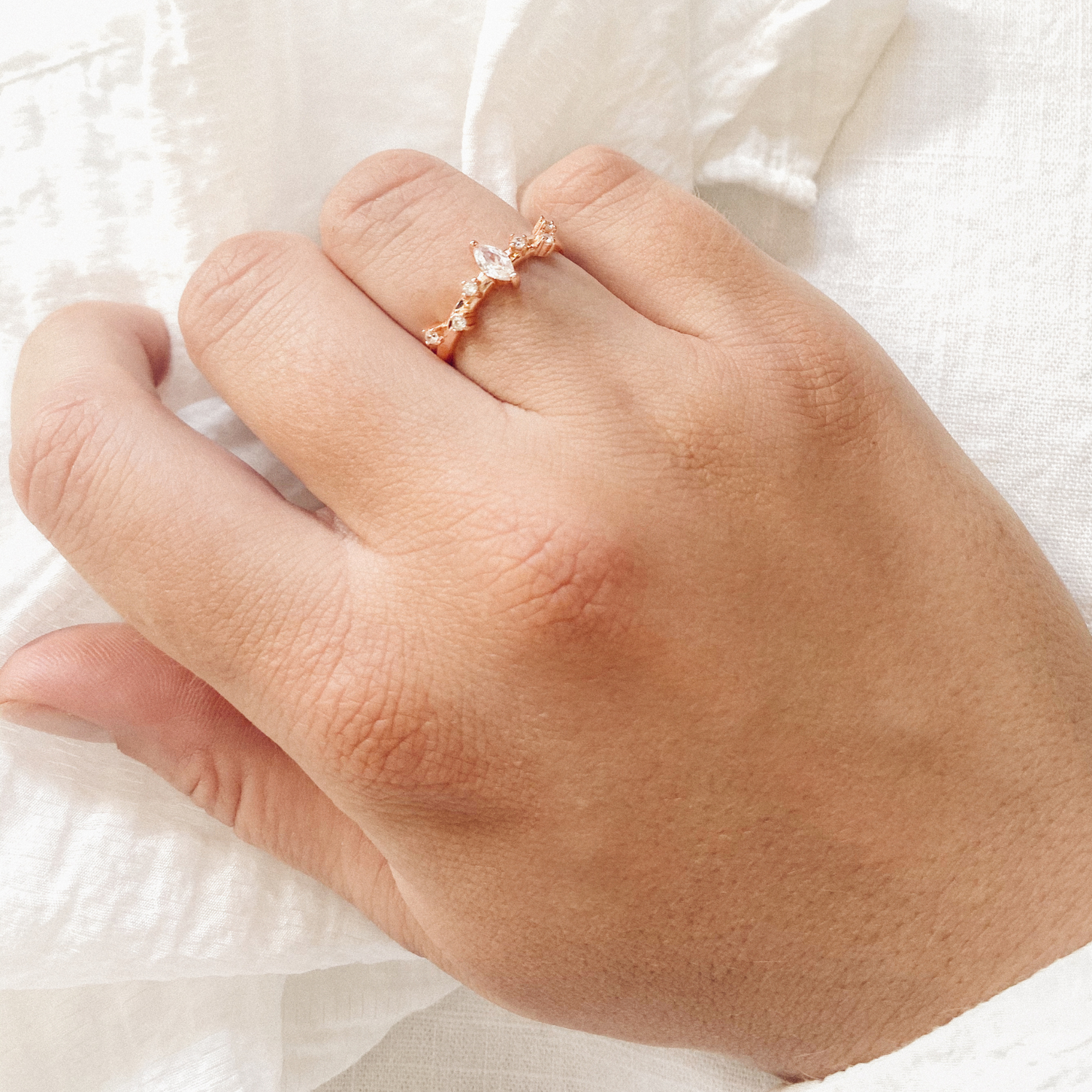 Diamond ring on woman's hand