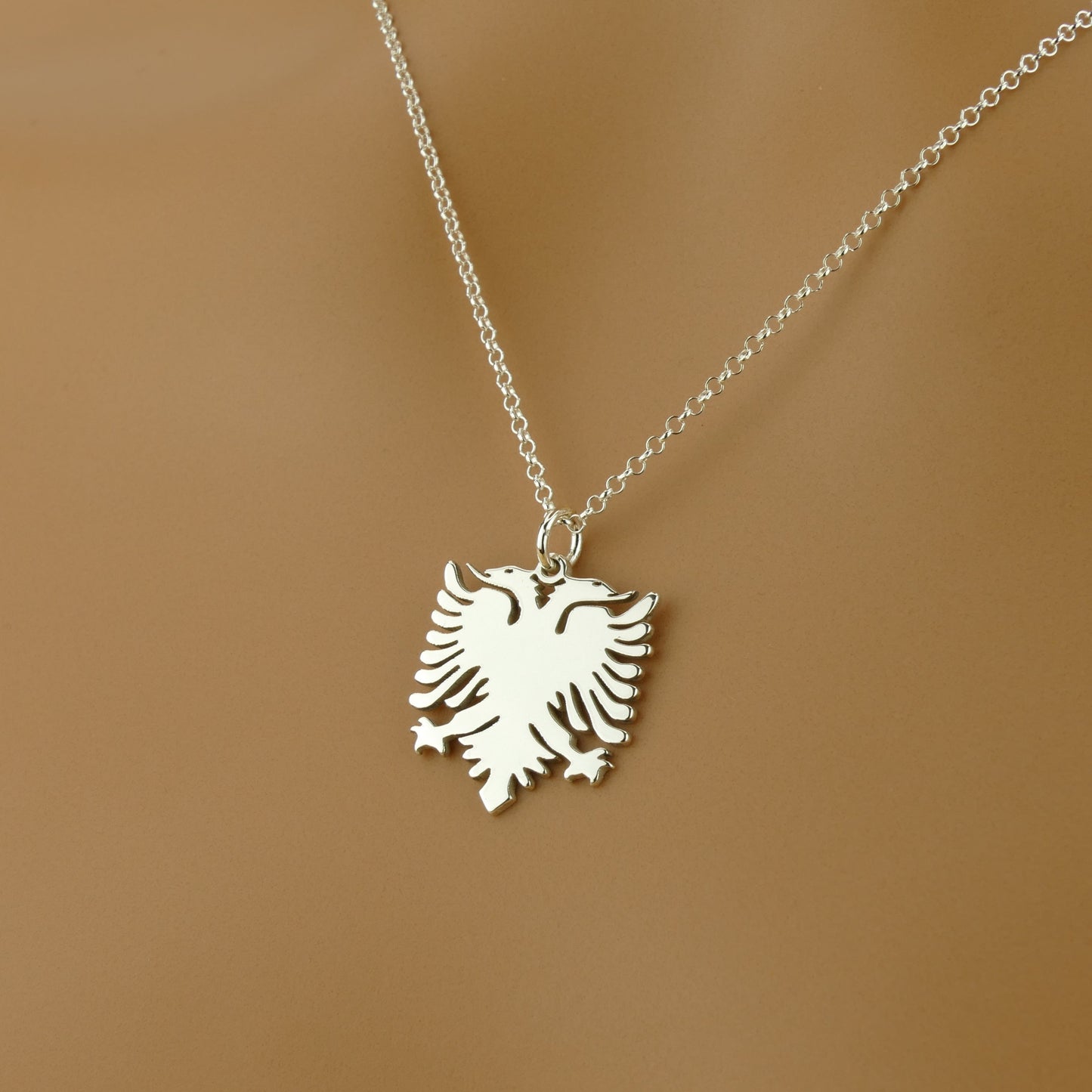 Albania Eagle Necklace in Sterling Silver by Apsley and Heron