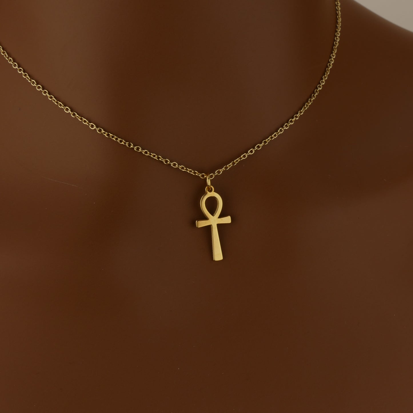 Ankh Pendant Necklace with 18ct Gold Plating
