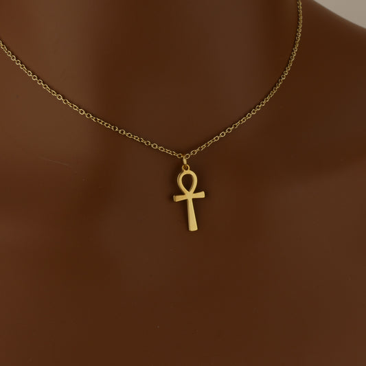 Ankh Pendant Necklace with 18ct Gold Plating