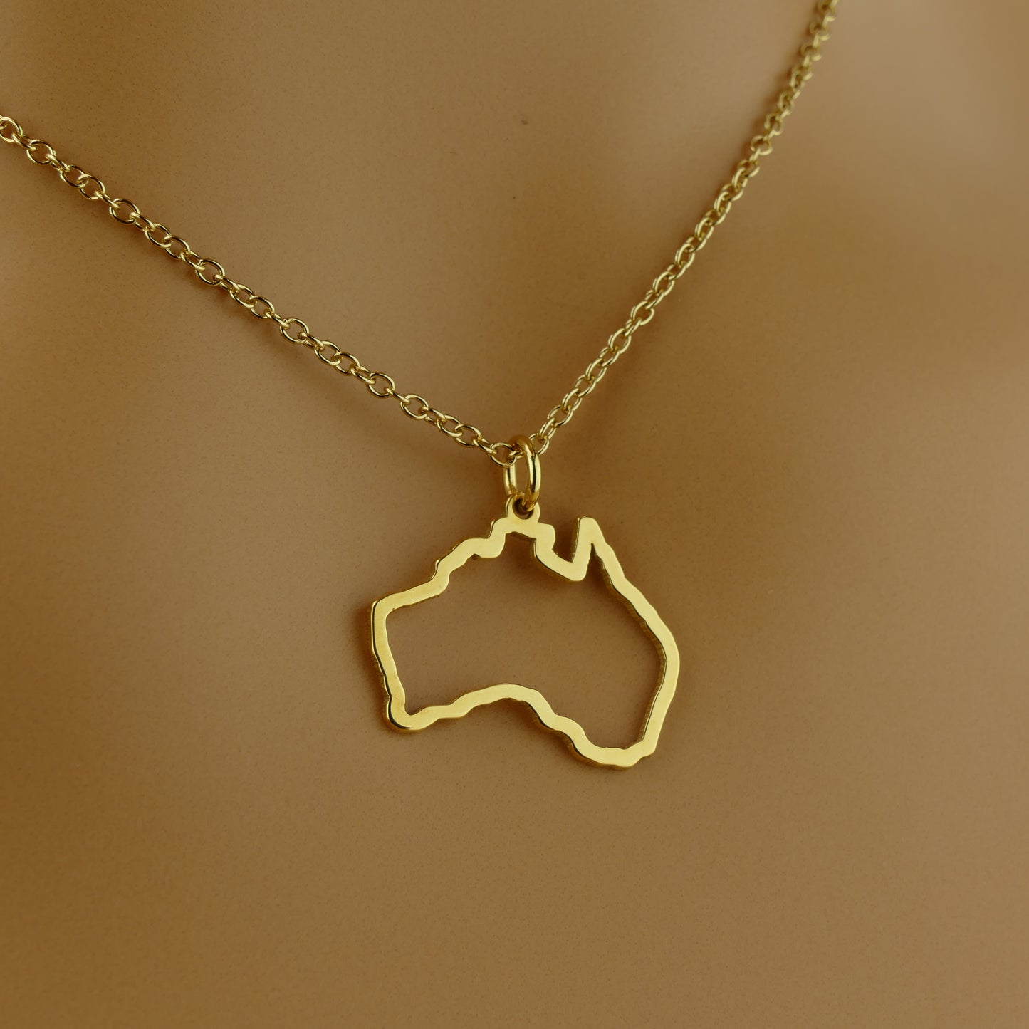 Australia Map Necklace in Sterling Silver by Apsley and Heron