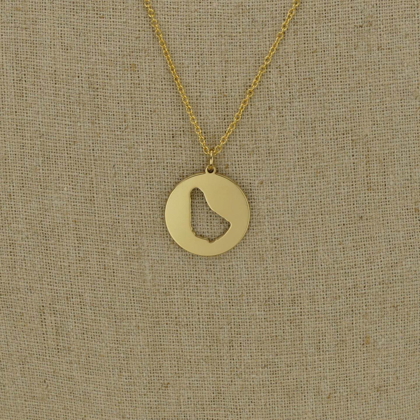 Barbados Map Necklace in Sterling Silver by Apsley & Heron