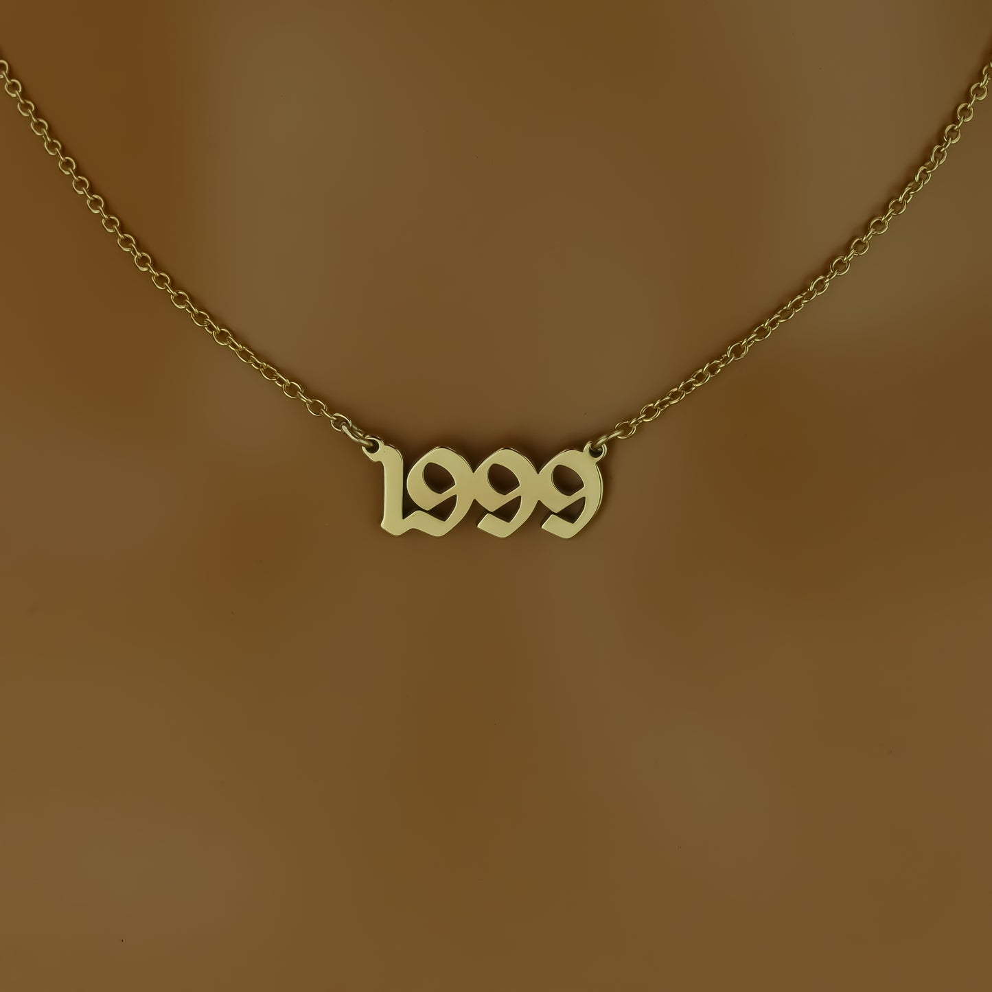 Old English Birth Year Necklace with 18ct Gold Plating