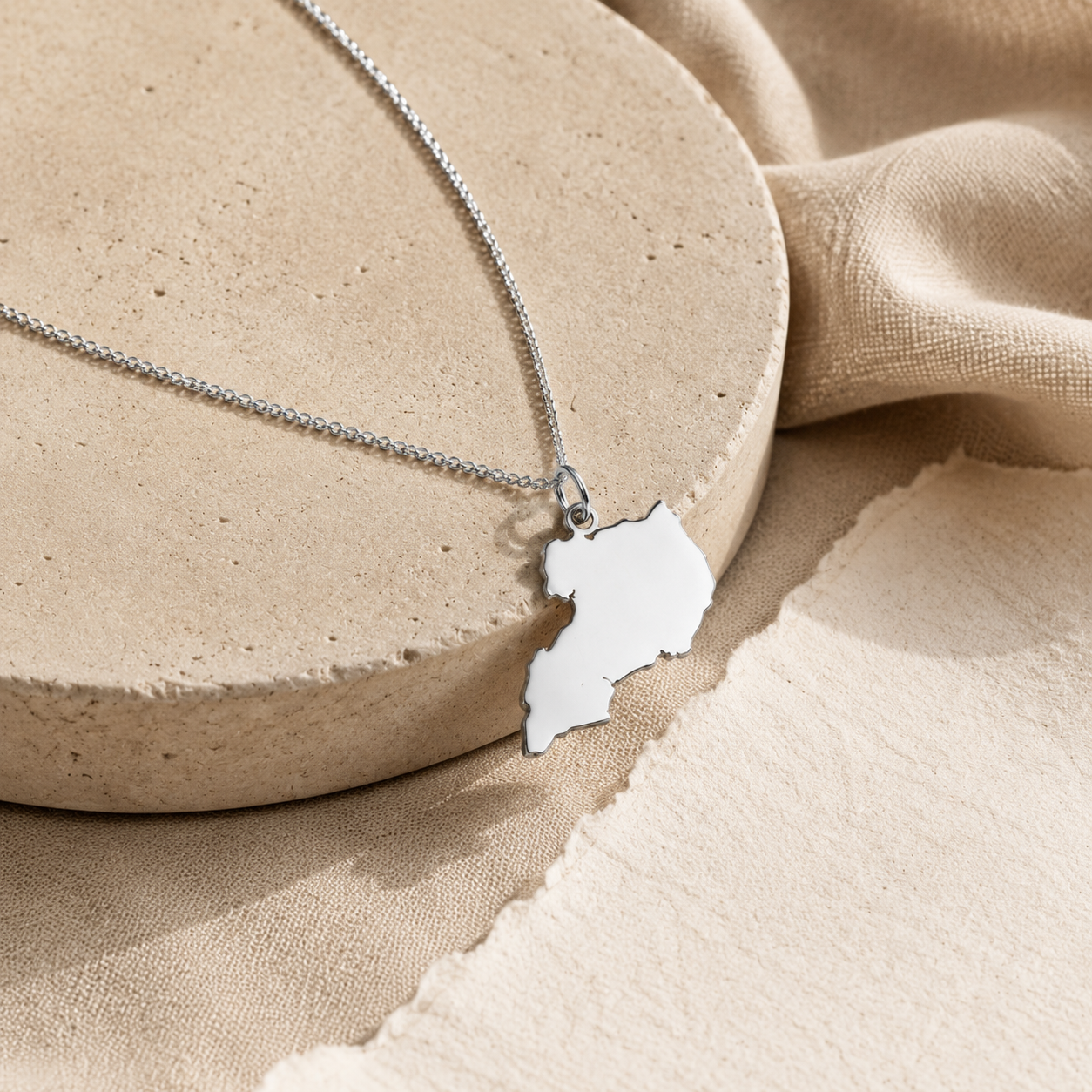 Uganda Map Necklace – Sterling Silver Ugandan Heritage Pendant by Apsley & Heron