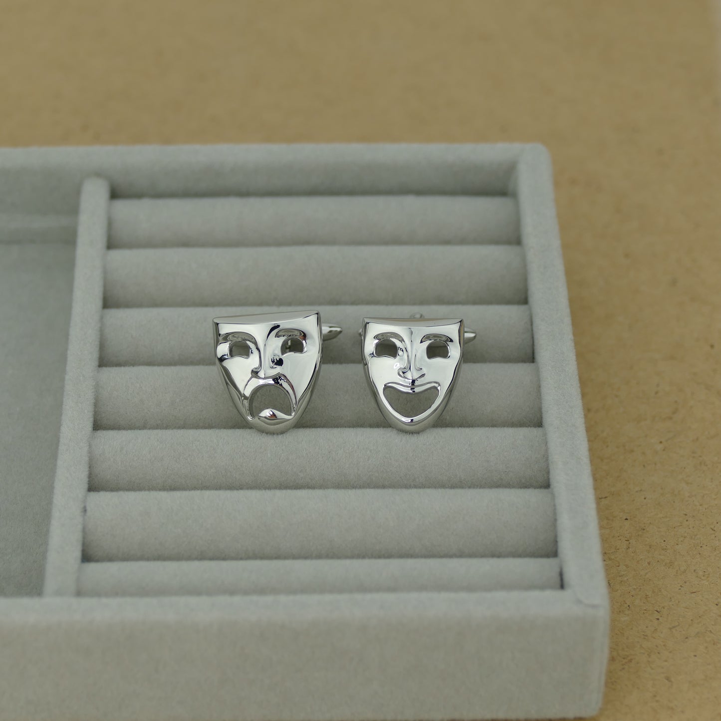 Cufflinks for Theatre Lovers – Stainless Steel Theatre Masks