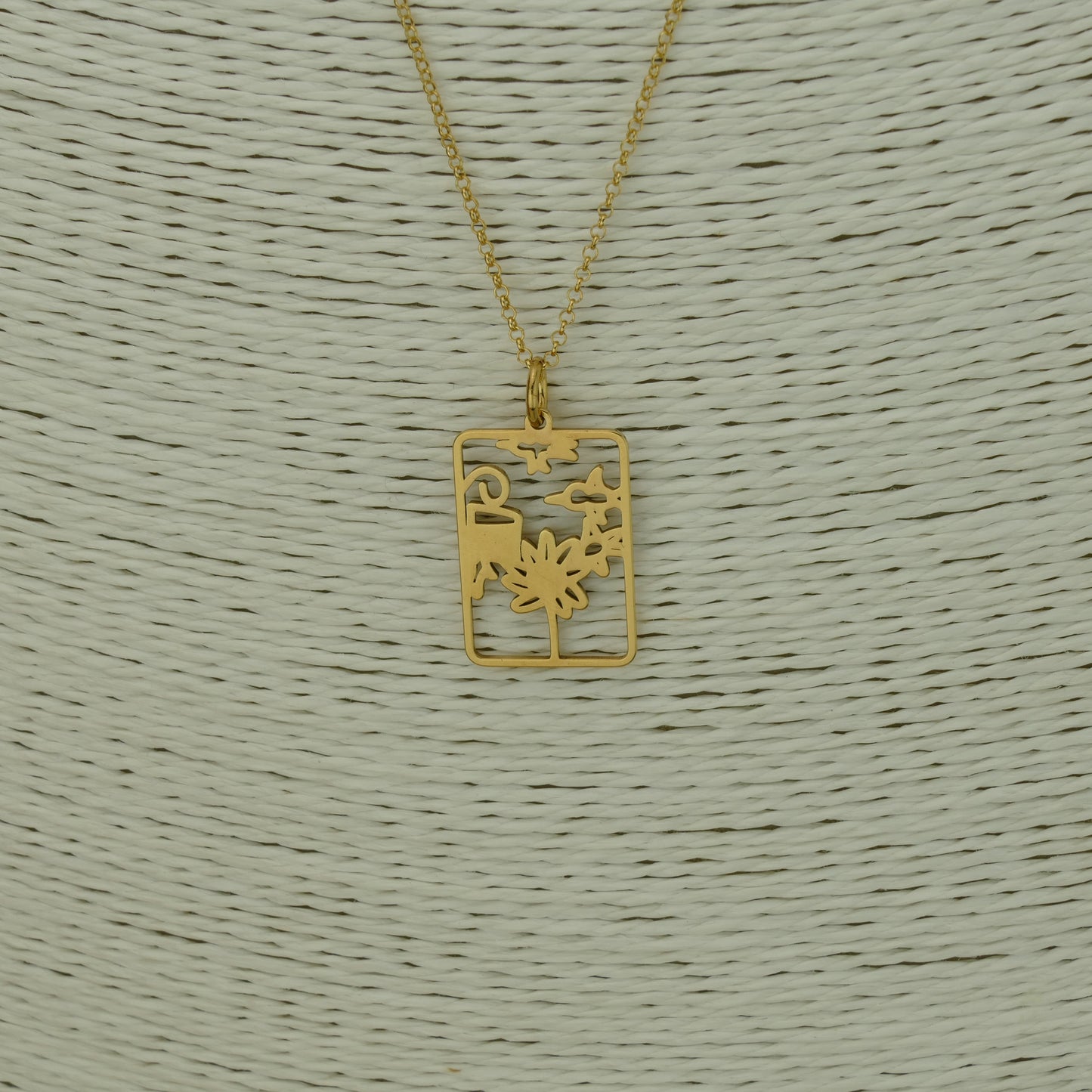 Gold Custom Children’s Drawing Pendant Necklace by Apsley & Heron