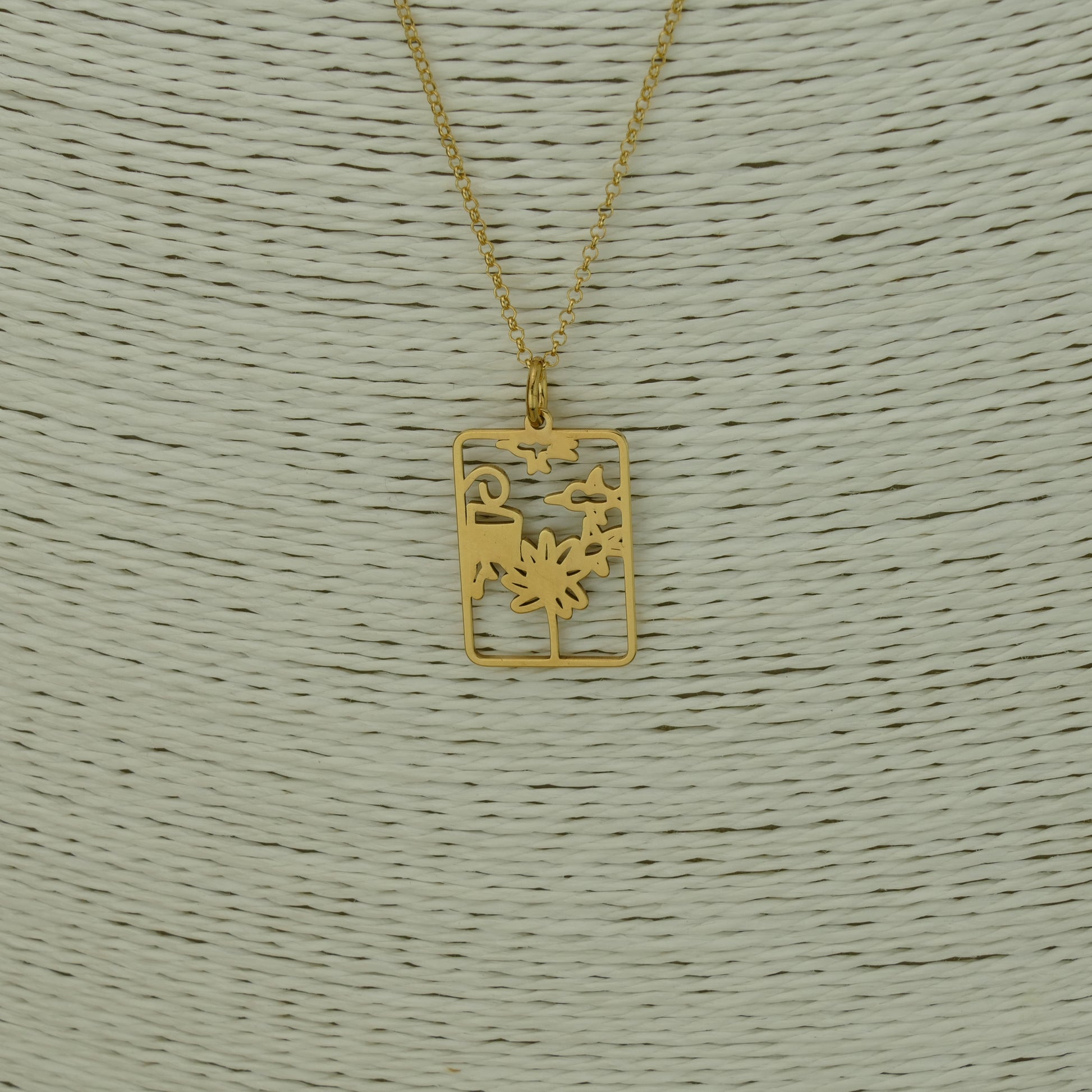 Gold Custom Children’s Drawing Pendant Necklace by Apsley & Heron