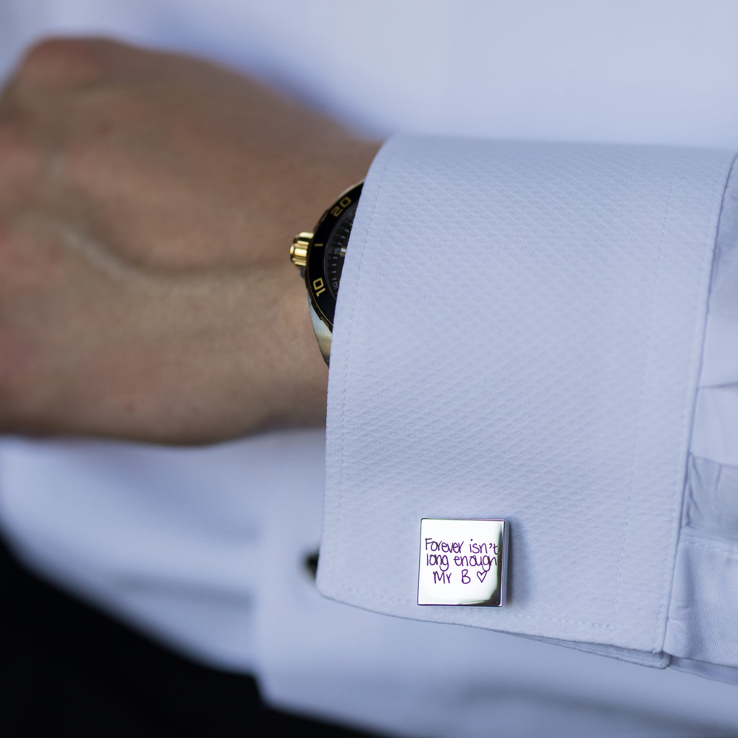 Custom Engraved Handwriting Cufflinks for Men