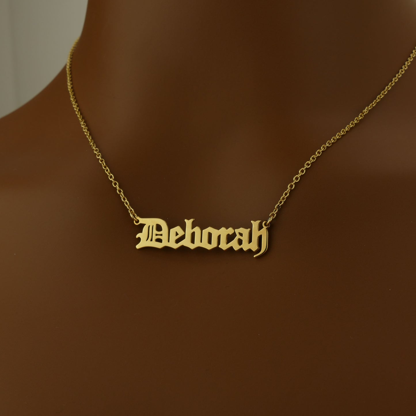 Custom Gothic Name Necklace in Sterling Silver