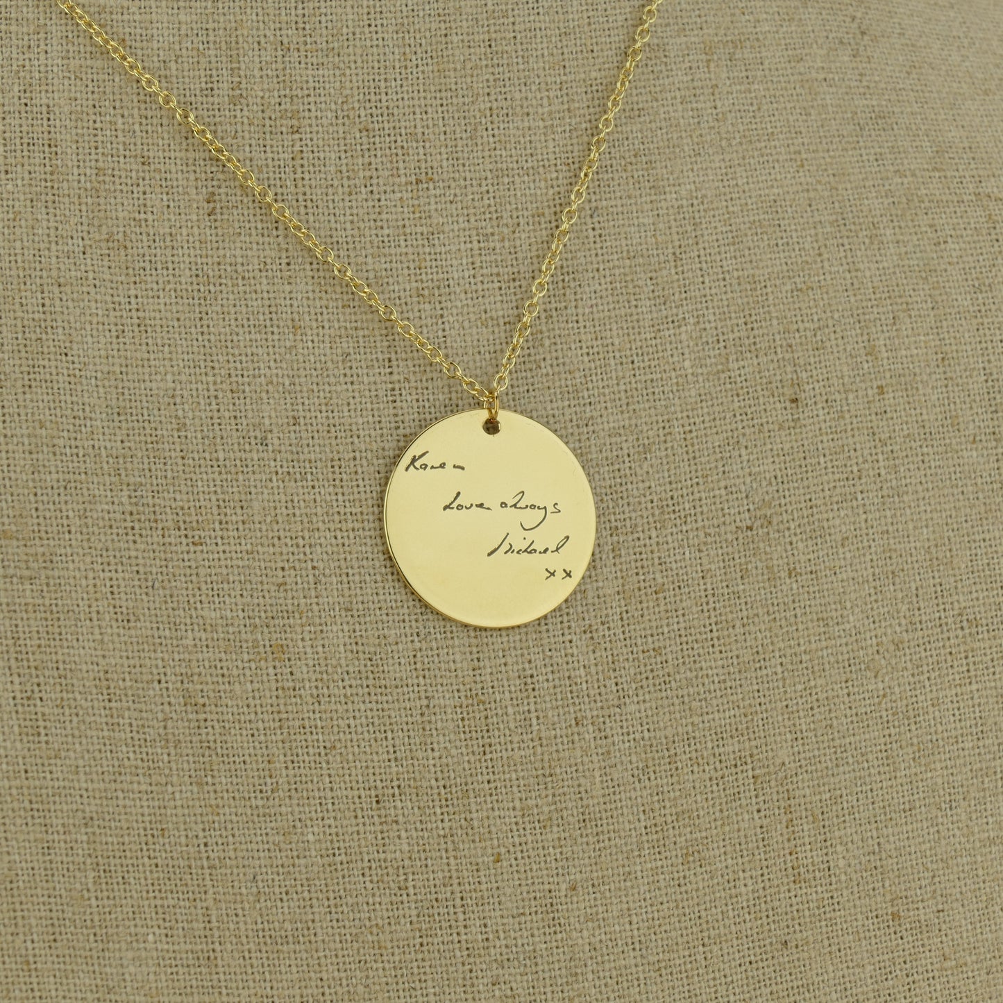 Custom Handwriting Pendant Necklace in .925 Sterling Silver