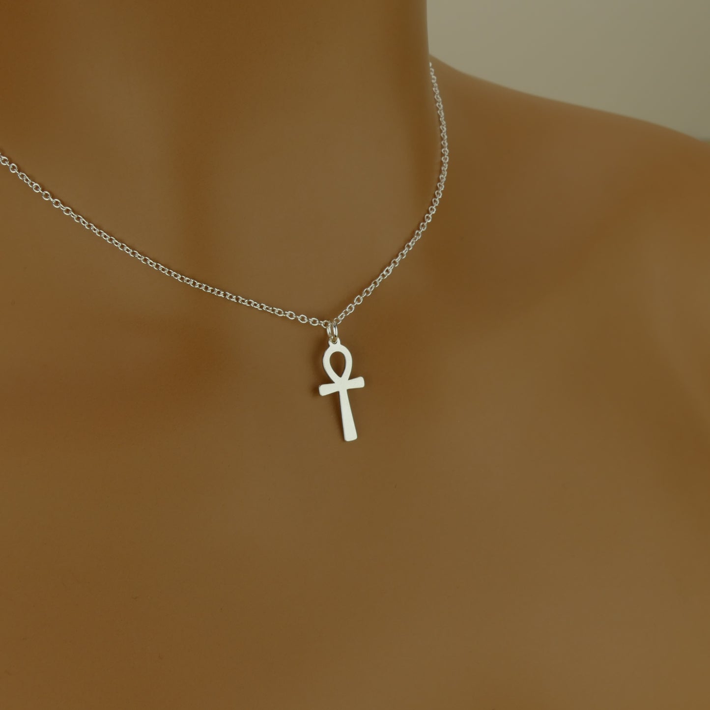 Egyptian Ankh Necklace in Sterling Silver by Apsley and Heron