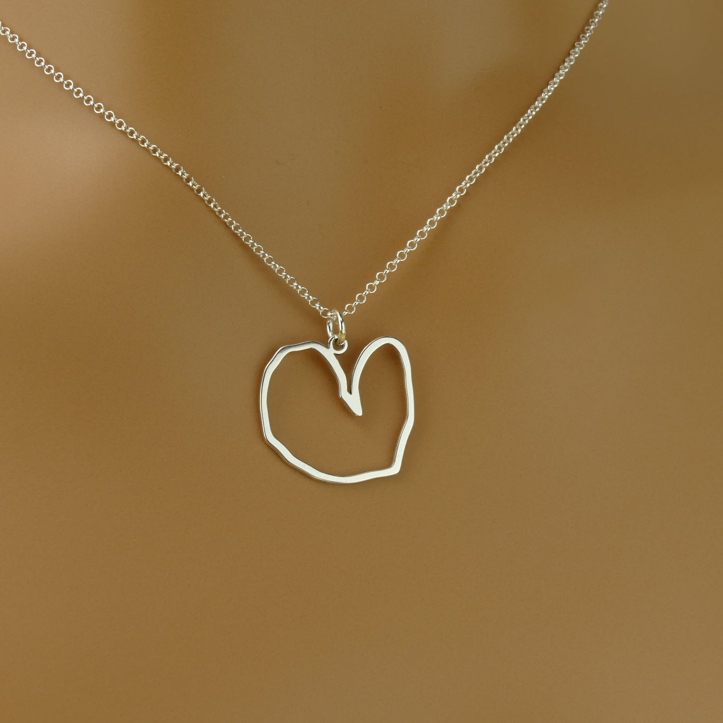 Sterling Silver Necklace with Engraved Kids Artwork Design