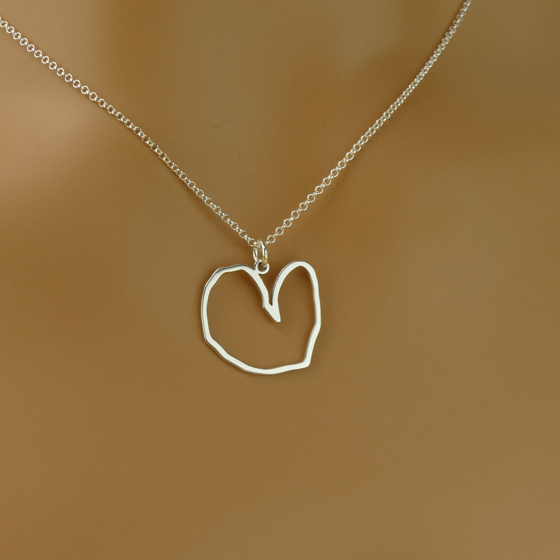 Sterling Silver Necklace with Engraved Kids Artwork Design