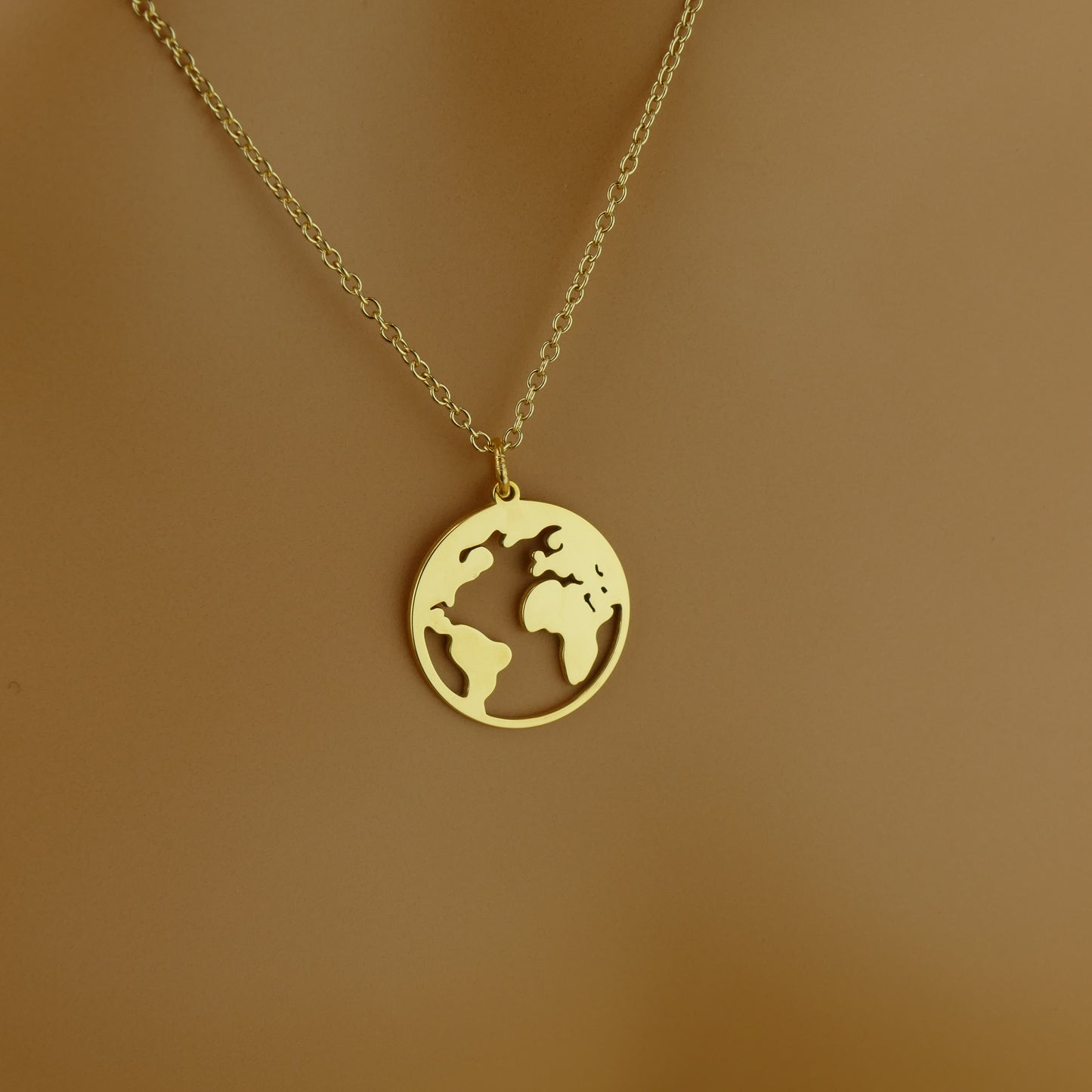 Gift-Ready World Map Necklace in Apsley and Heron Packaging
