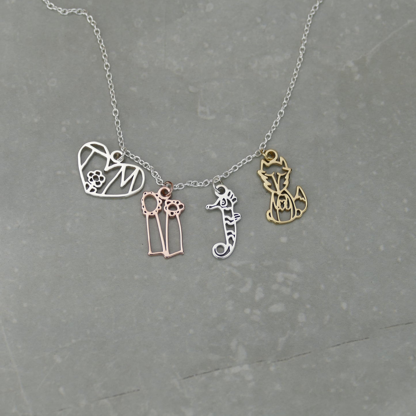 Custom Drawing Bracelet Charm with 18ct Gold Finish