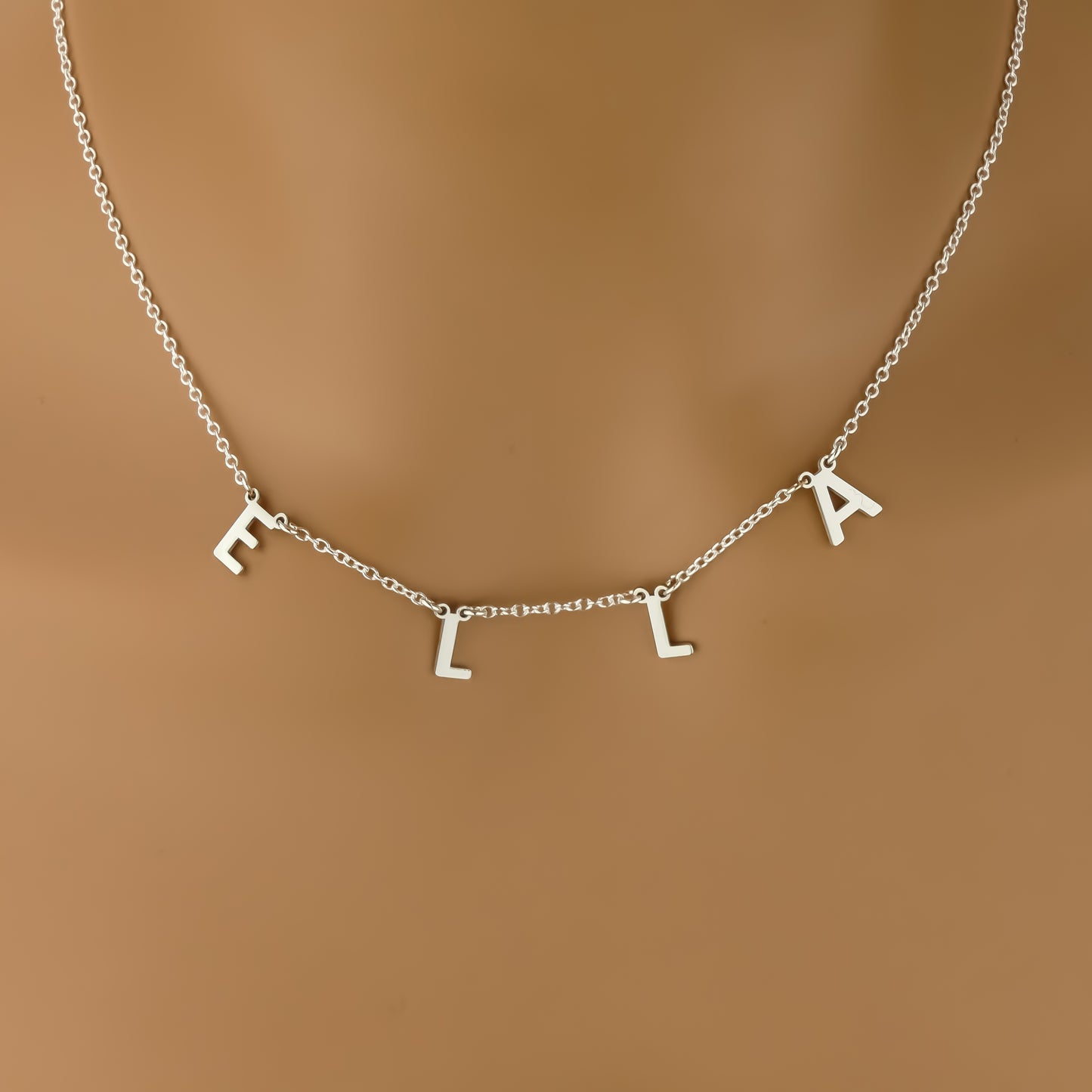 Handcrafted Hanging Spaced Letter Necklace from London Workshop