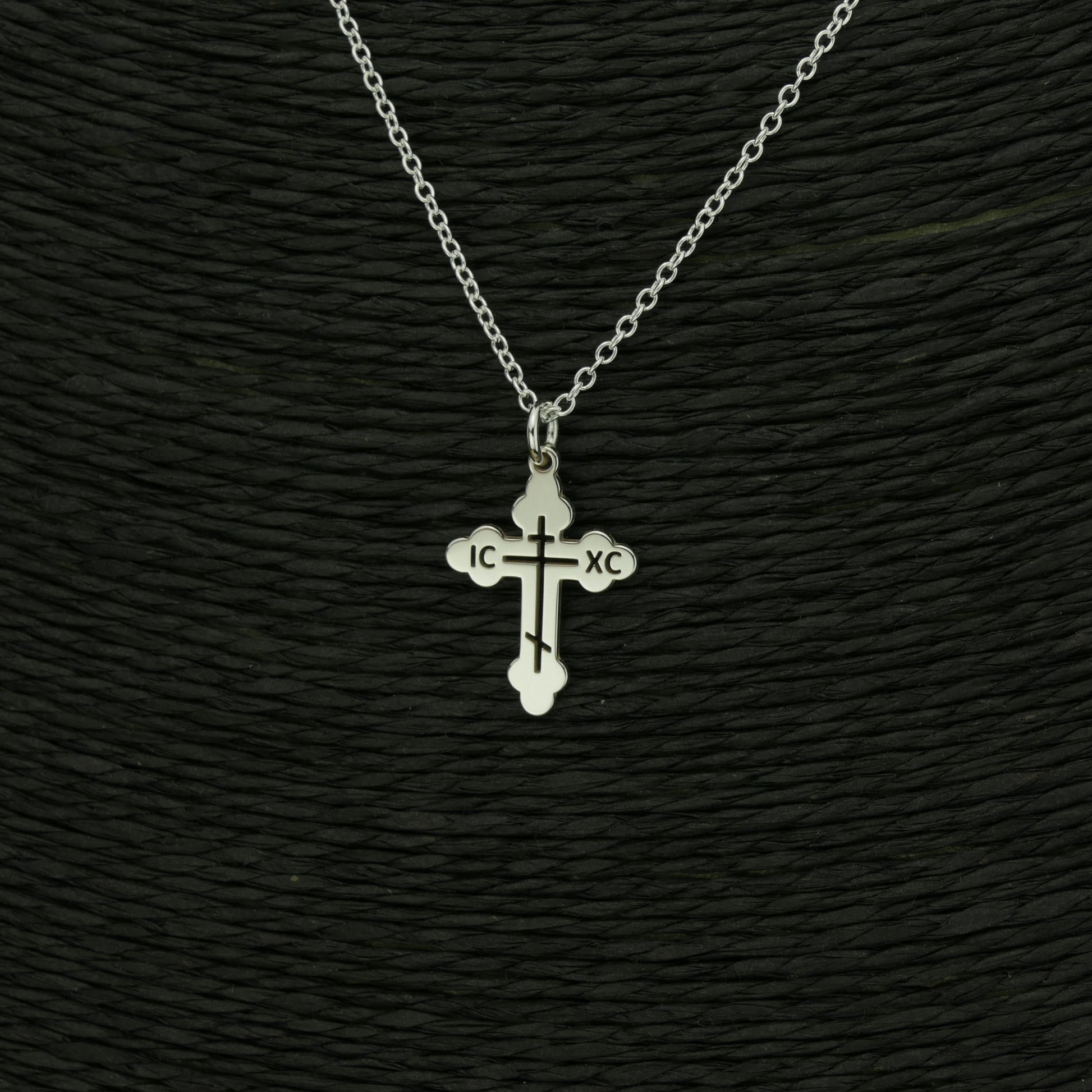 Handcrafted Orthodox Cross Necklace from London Workshop