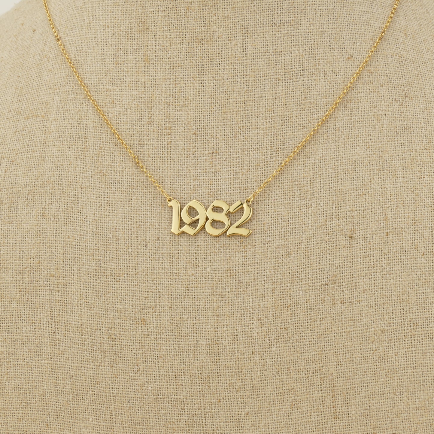 Handcrafted Old English Birth Year Necklace from London Workshop