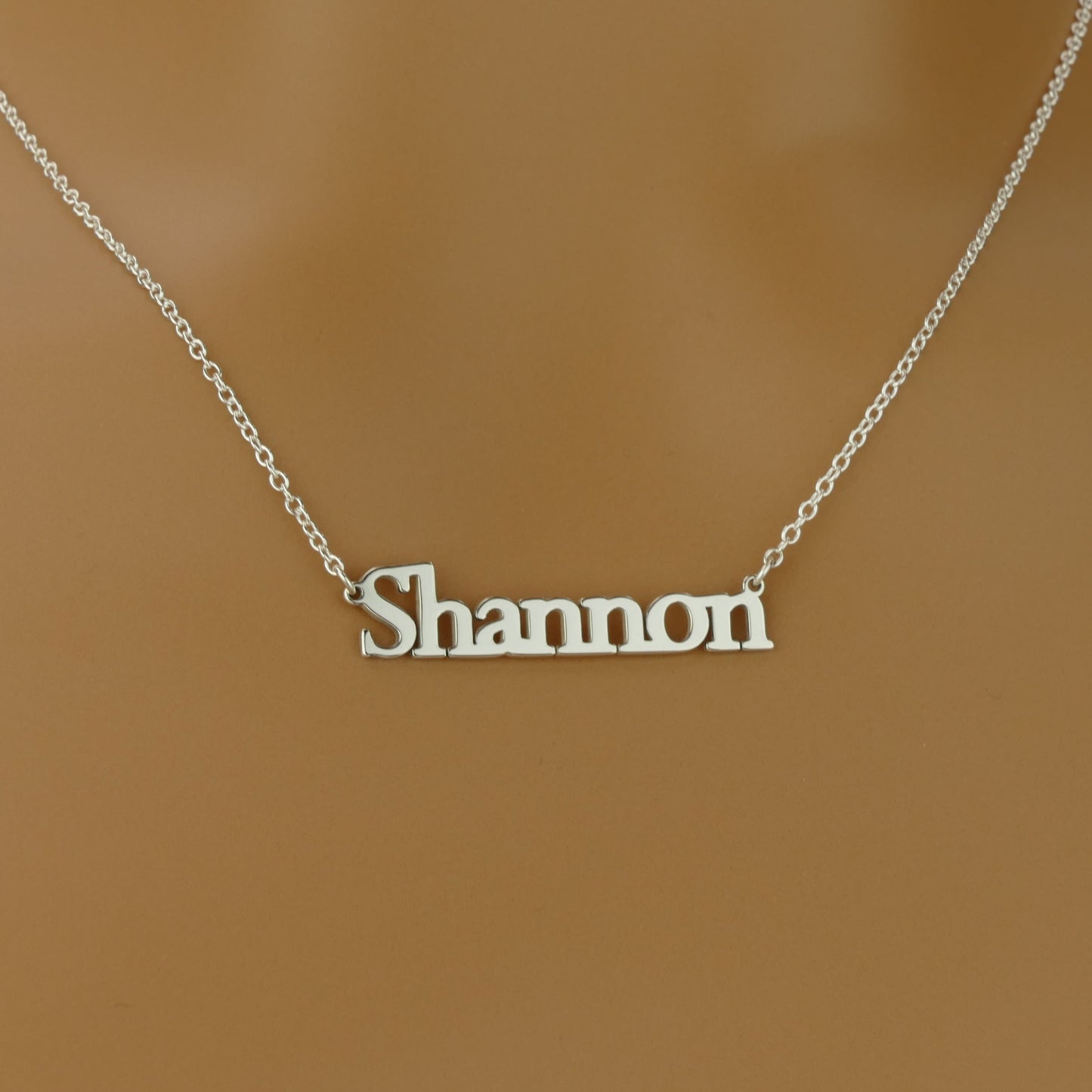 Minimalist Personalised Name Necklace in 925 Sterling Silver by Apsley and Heron
