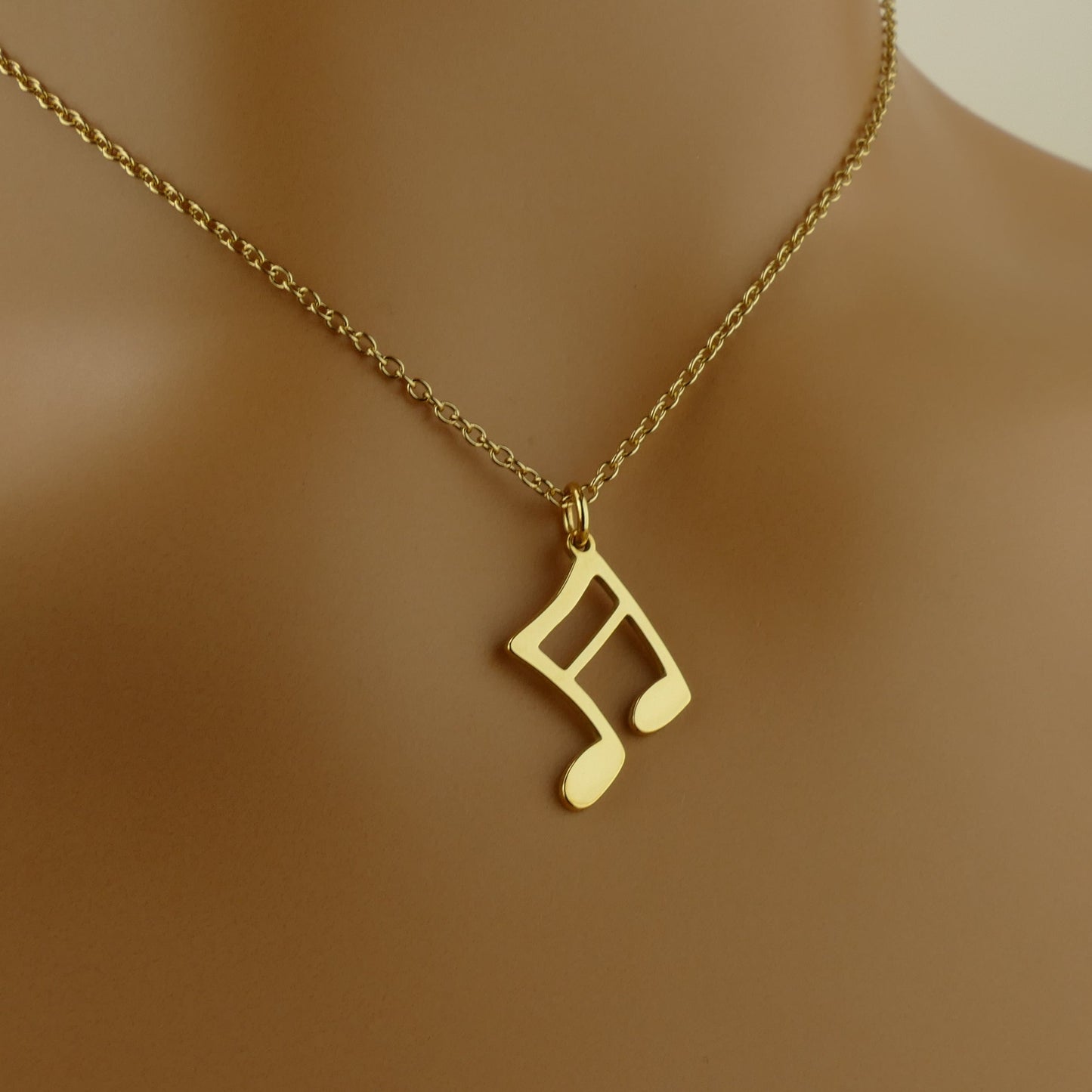 Music Note Necklace in Sterling Silver by Apsley and Heron