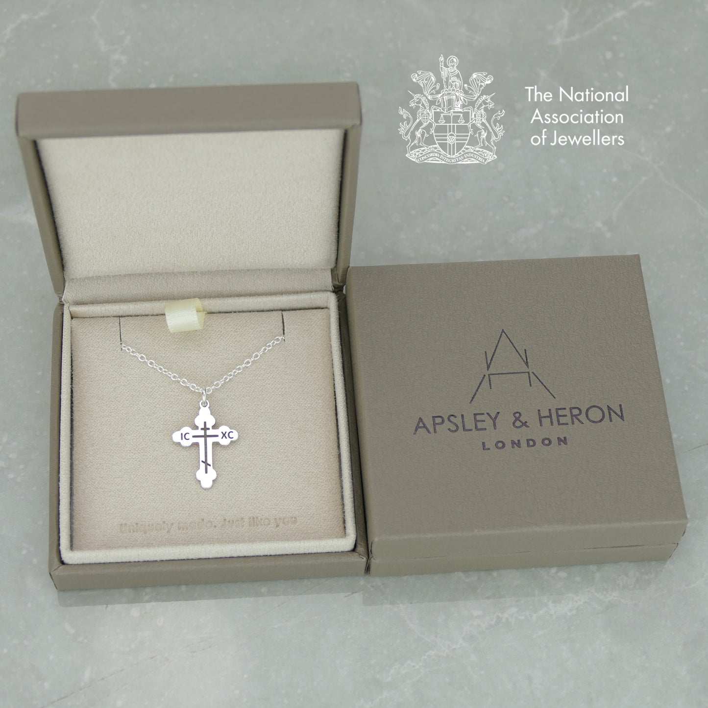 Orthodox Cross Necklace in Apsley and Heron Packaging