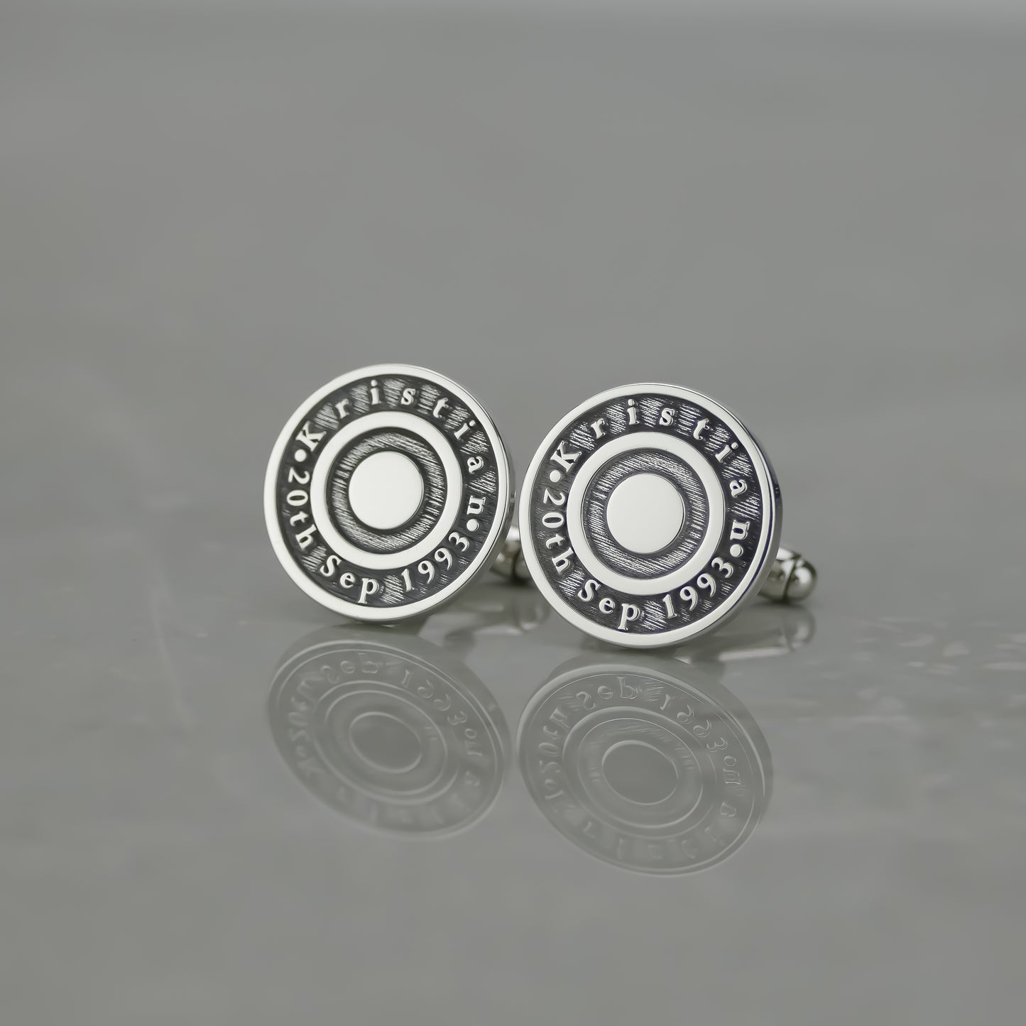 Personalised Sterling Silver Bullet Cufflinks by Apsley & Heron