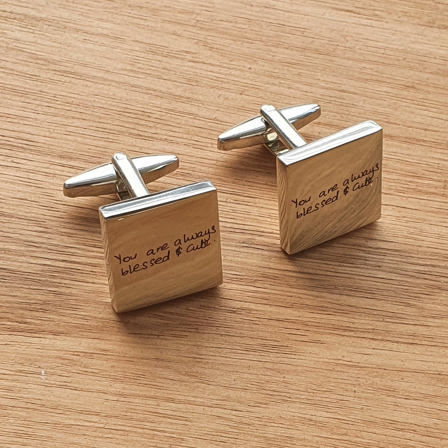 Personalised Stainless Steel Cufflinks with Handwriting