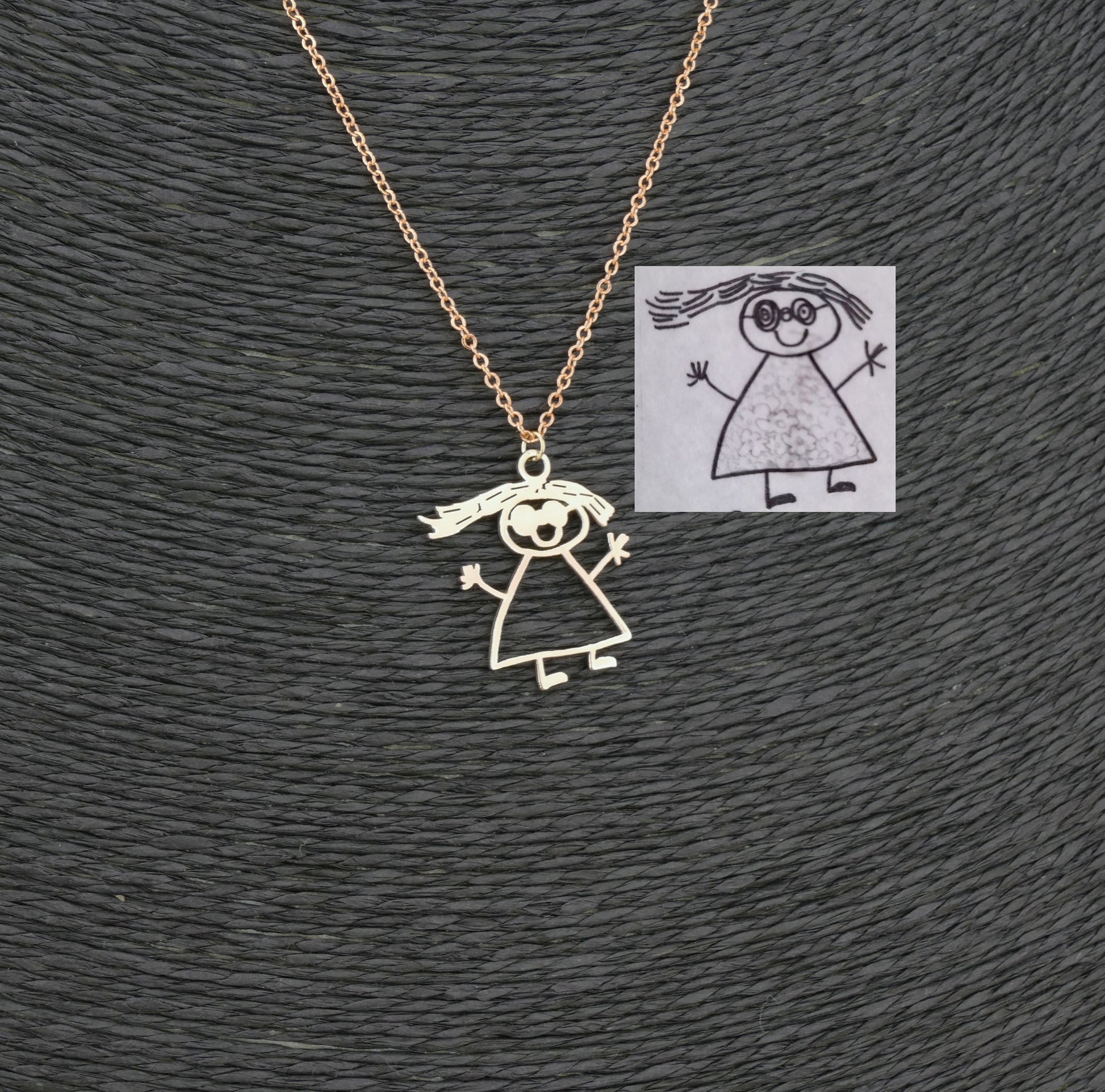 Dainty Children’s Artwork Pendant Necklace for Everyday Wear