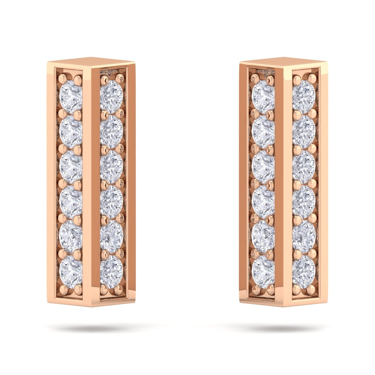Square Pavé Bar Earstuds