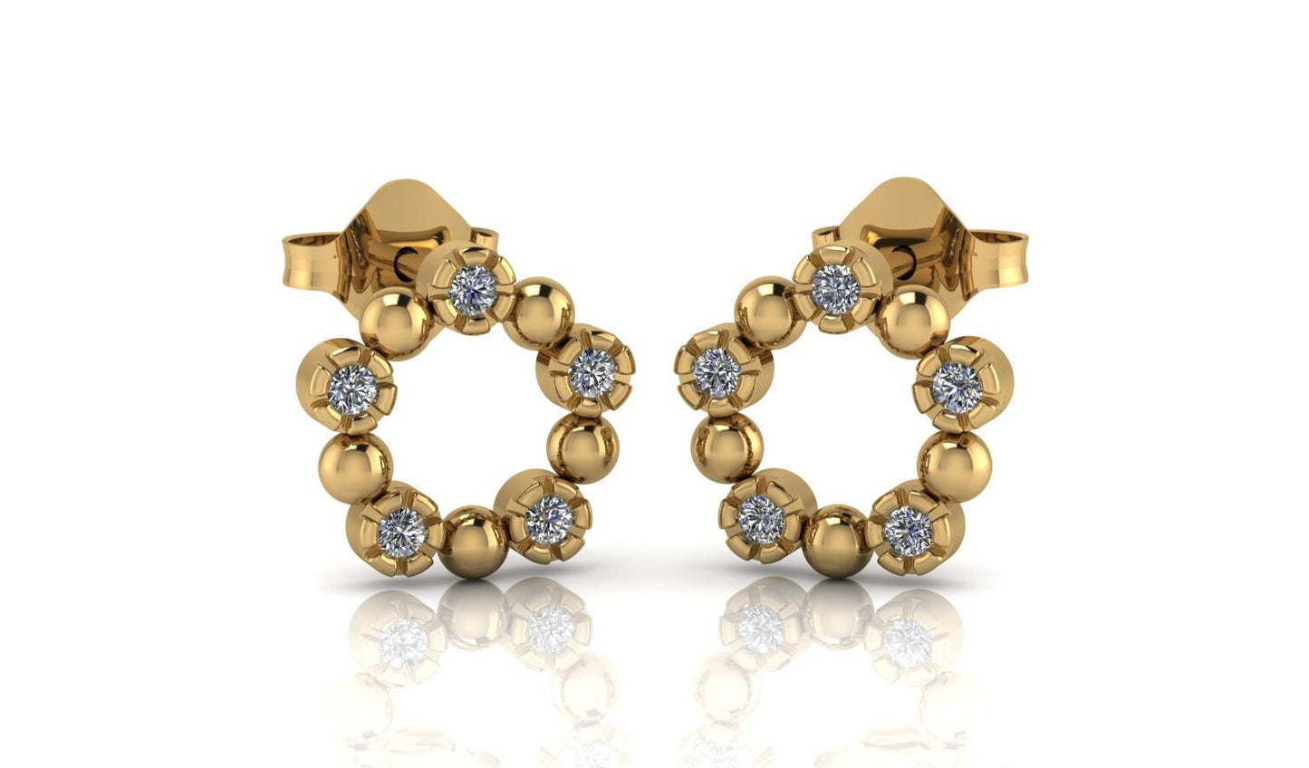 Circled Star Studs