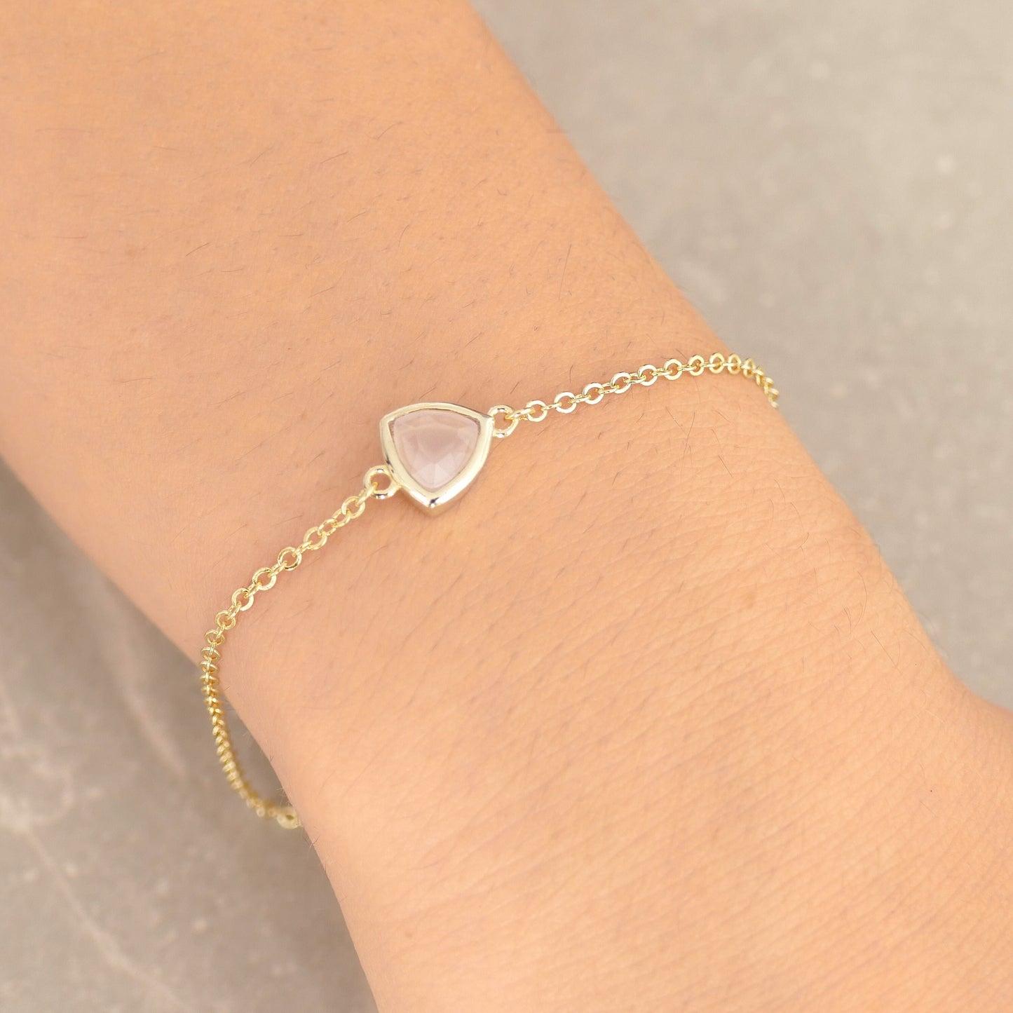 Monaco Rose Quartz Gold Bracelet