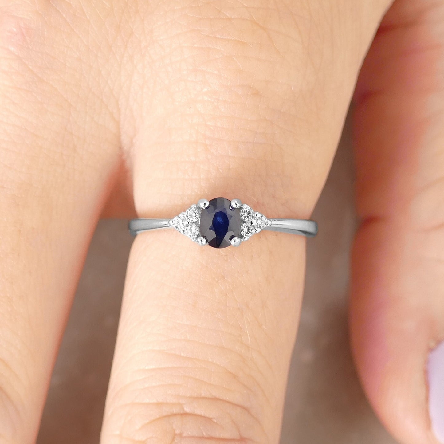 Silver Sapphire Ring
