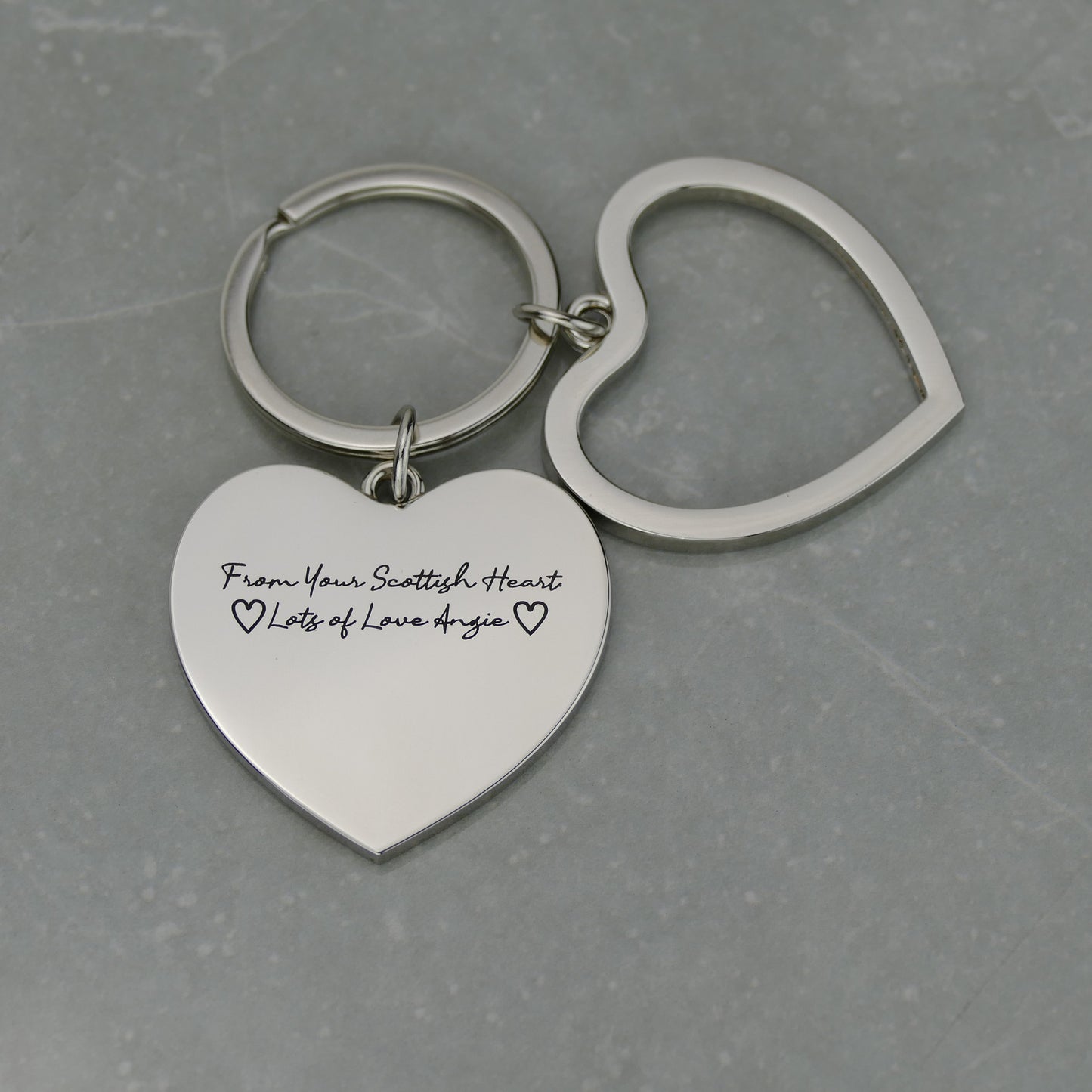 Heart Handwriting Engraved Keyring