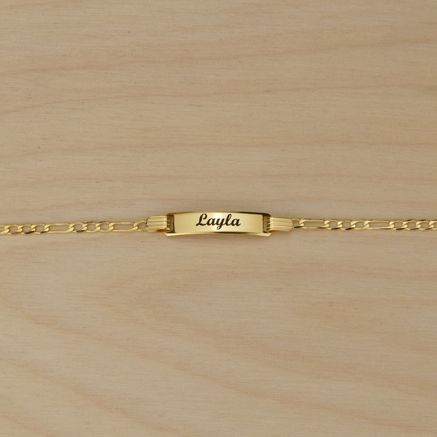 Gold Curb Link Identity Bracelet