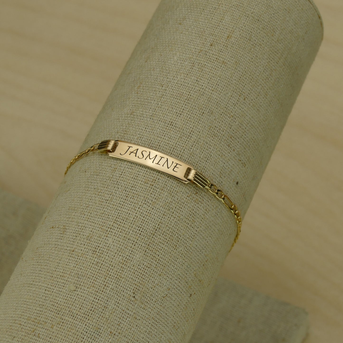 Gold Curb Link Identity Bracelet