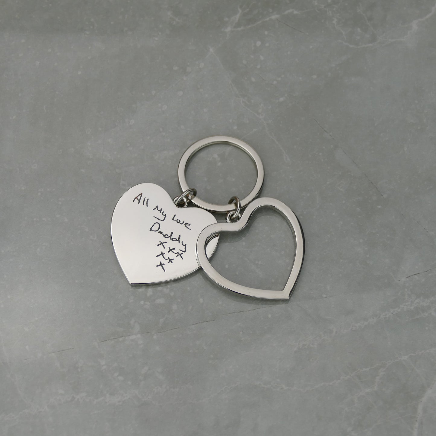 Heart Handwriting Engraved Keyring