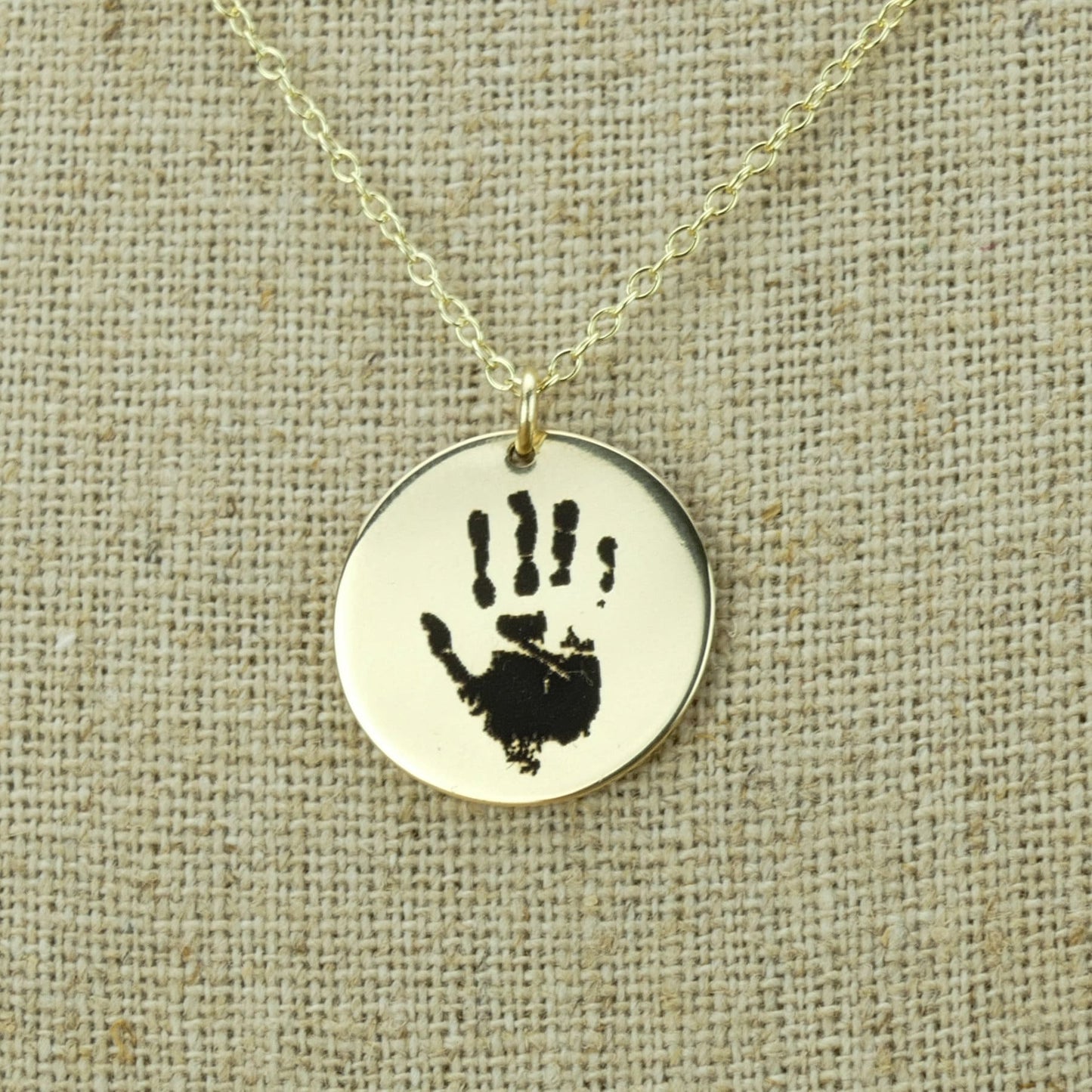 Gold Handprint Necklace