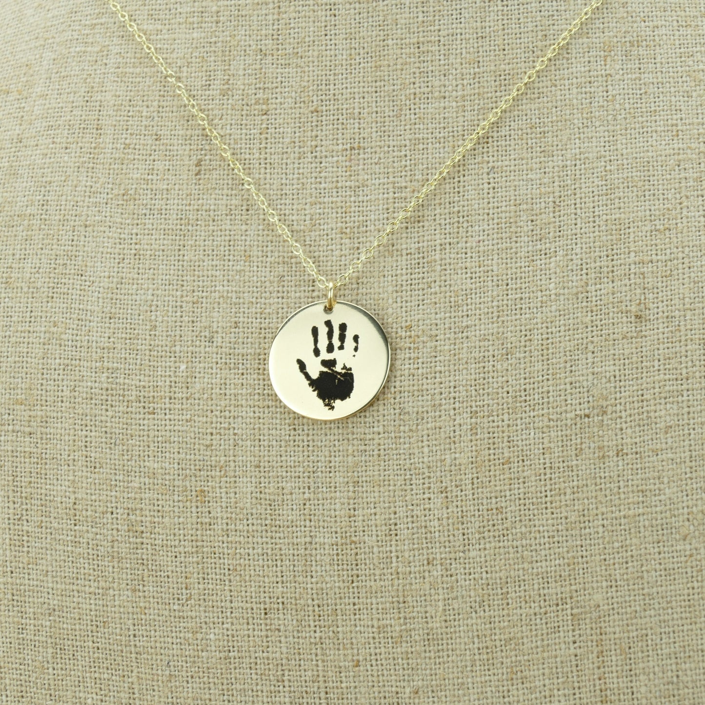 Gold Handprint Necklace