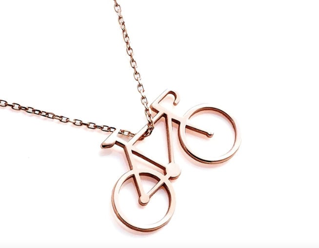 Dainty Bicycle Necklace