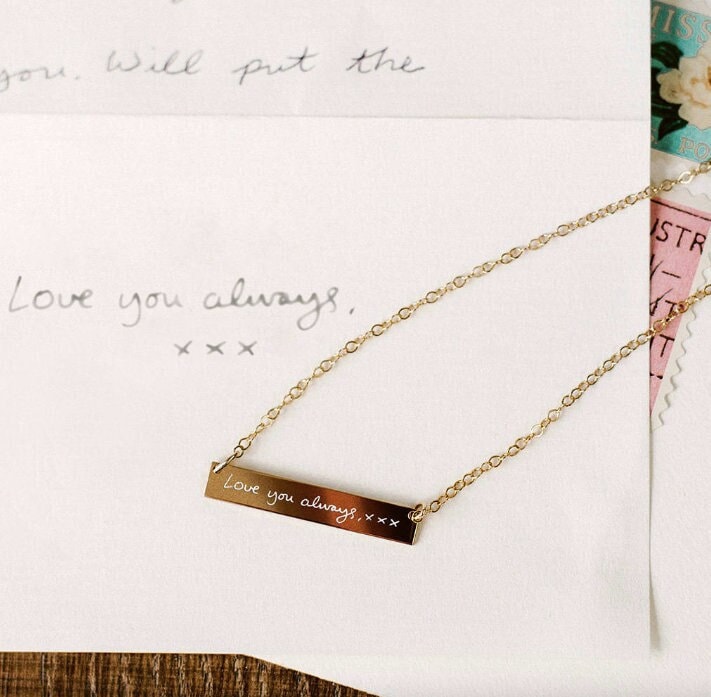 Handwriting Bar Necklace