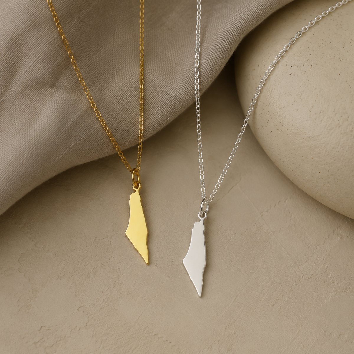 Palestine Map Necklace – Solidarity Pendant by Apsley and Heron