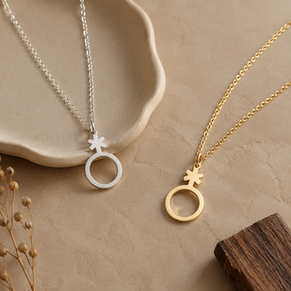 Non-Binary Symbol Necklace – Sterling Silver Pride Pendant