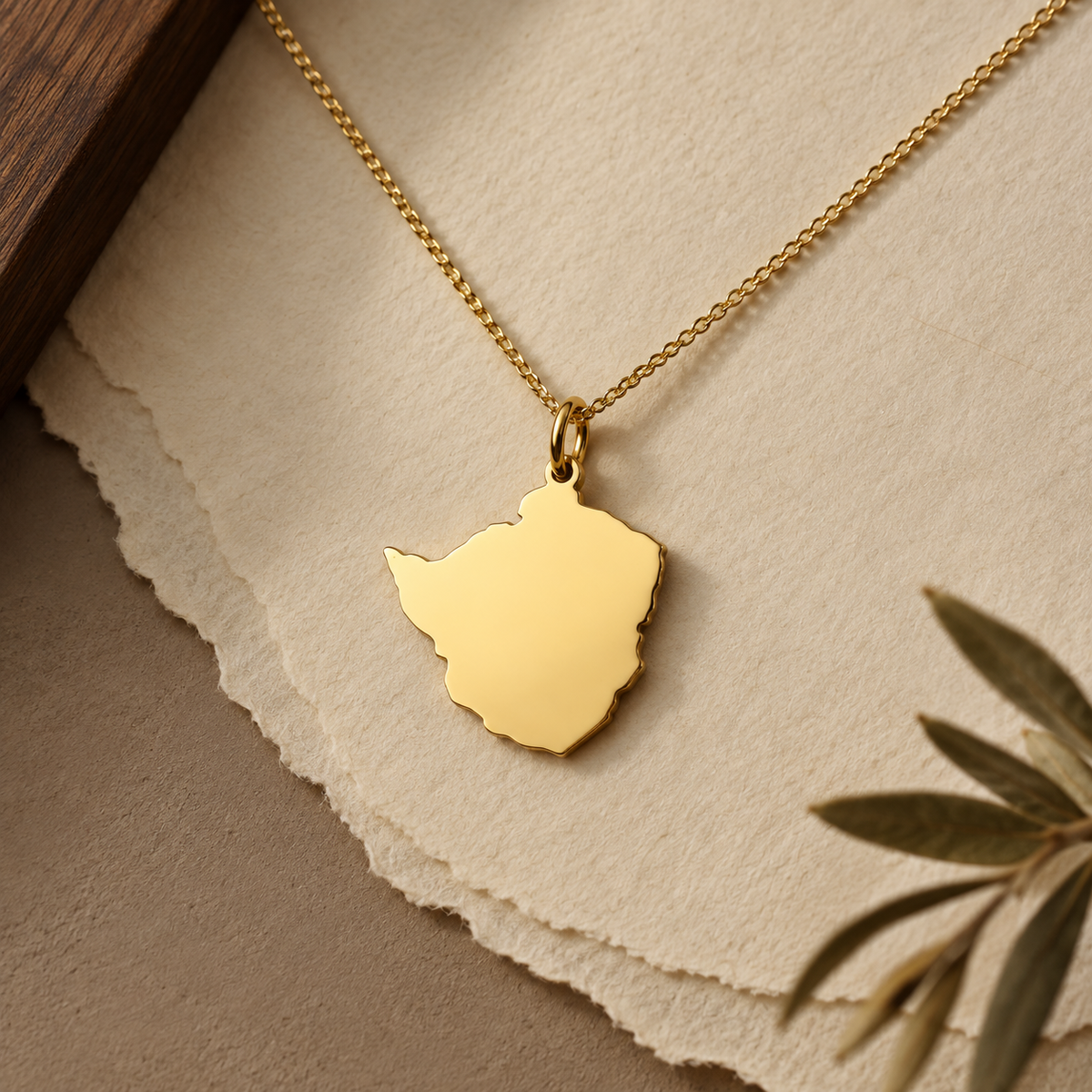 Zimbabwe Map Necklace – Sterling Silver Zimbabwean Heritage Pendant by Apsley & Heron