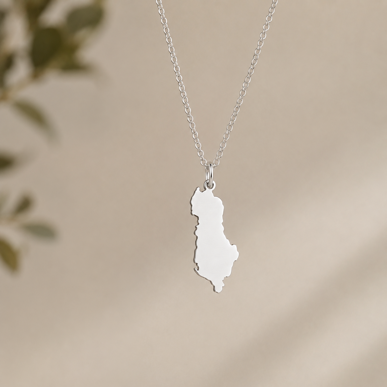 Albania Map Necklace – Sterling Silver Albanian Pendant by Apsley and Heron